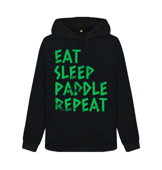 Black Eat Sleep Paddle Repeat  hoodie